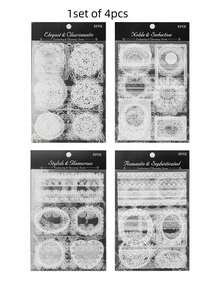 一套4张迷人复古风格胶片切割手账贴纸，防水PET材质贴纸，手账专用贴纸 - 復古 - 查看 11