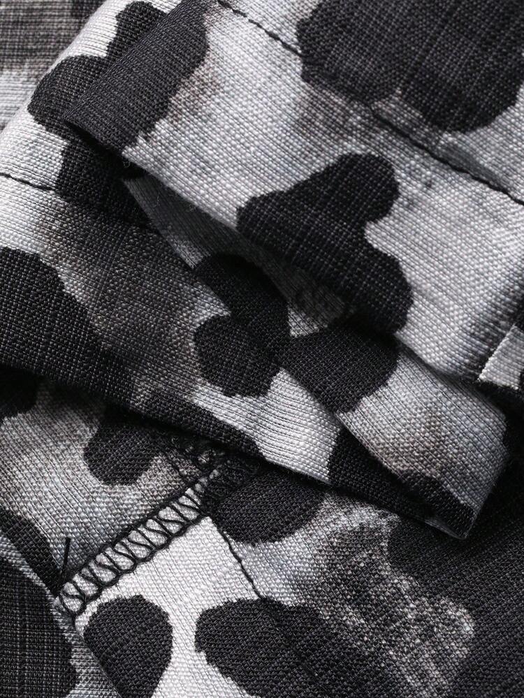 Men's Summer Floral Print Short Sleeve Shirt And Shorts Pajama Set