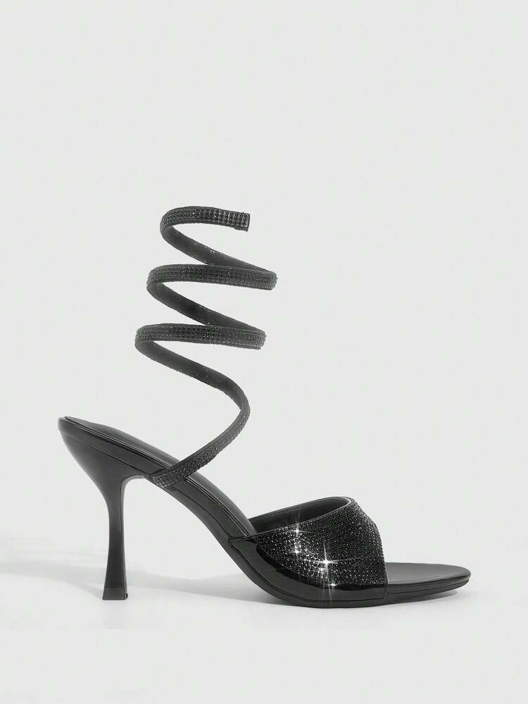 CUCCOO SZL Women's Lace-Up Design Fashionable Daily Wear High Heel Sandals