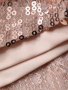 DAZY Đầm dài ngang gối cổ tròn đính sequin thanh lịch dành cho nữ, đầm dự tiệc cưới mùa hè, đầm lấp lánh, đầm maxi, đầm mùa hè. - Hồng - Xem 11