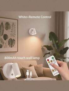 1 pieza Foco inalámbrico, luz nocturna LED con 3 modos de color a elegir, alimentado por USB, luz de pared recargable con control remoto, adecuado para obras de arte y exhibición de plantas - Multicolor - Ver 16