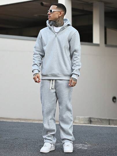 Devon Thys 2 件男士秋冬休闲运动连帽运动服套装，舒适服装