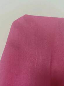 Swim Lushoire 女士纯色翻领半袖休闲沙滩度假泳衣罩衫 - 玫紅色 - 查看 7
