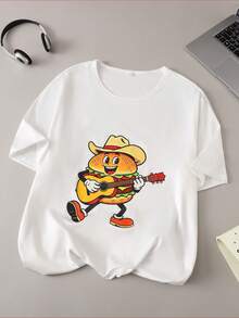 Cute Cartoon Digital Print Men's Pajama Top - Multicolor - View 5