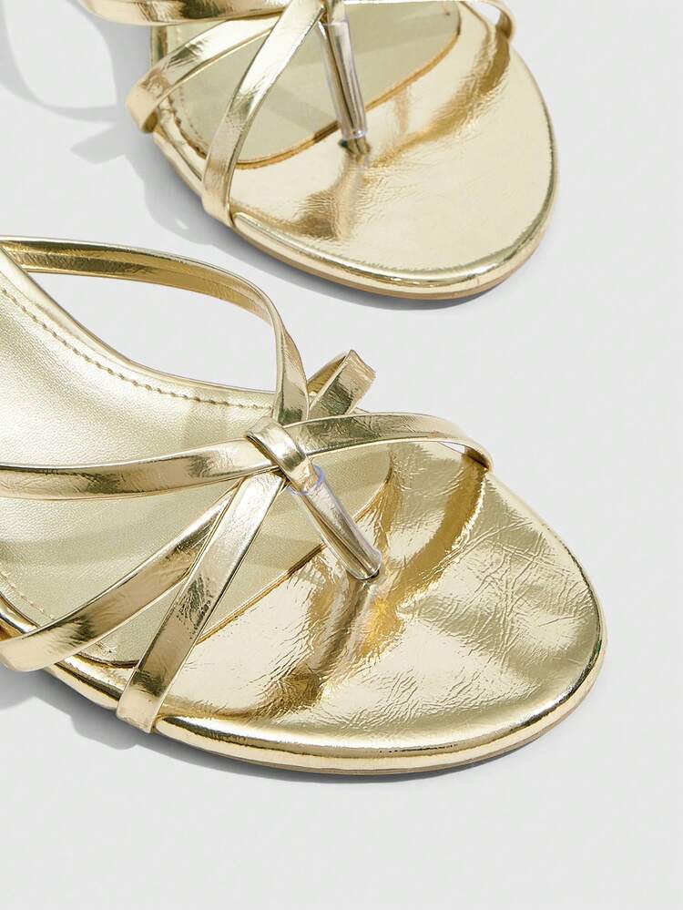 CUCCOO SZL Women's Pointed Toe Criss-Cross Strap High Heel Sandals, Stylish Commuter Dress Shoes For Daily Wear, Summer Valentine's Day Spring Shoes Prom Heels