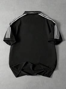 PAVTROS Pavtos 男士时尚潮流短袖 Polo 衫，采用高街复古和纹章设计，90 年代复古街头风，适合复古、朋克、Y2K、简约风格爱好者、说唱歌手，也是节日礼物和男友礼物的理想之选。 - 黑色 - 查看 2