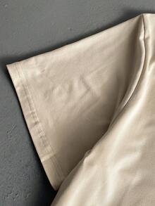 StoneGrade 男士休闲字母印花短袖T恤和裤子套装 - 卡其色 - 查看 7