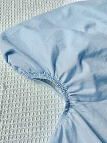 Comfortcana Mono de lino con cortes laterales, cintura fruncida y abdomen descubierto para el verano - Celeste - Ver 4