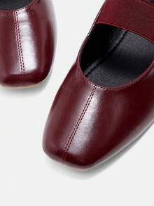 CUCCOO CURVES 女士加厚宽楦平底鞋 - 酒紅色 - 查看 8
