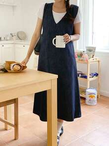 DAZY Sleeveless Denim Dress For Women, Atmospheric Styling, High-End Feel - Blue - View 10