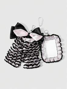 ROMWE Kawaii 1. Vỏ thẻ trượt phong cách Lolita Pháp sang trọng, ngọt ngào, nhẹ nhàng, tinh tế, được làm thủ công tỉ mỉ, màu đen và hồng, làm từ ruy băng chấm bi mật độ cao nhập khẩu, nhiều lớp ren xếp ly, chất liệu acrylic trắng. Thích hợp làm vỏ thẻ, thẻ sinh viên, thẻ ID, móc khóa tự làm, mặt dây chuyền túi xách. Phù hợp cho nhân viên văn phòng, sinh viên, các cô gái dự tiệc và phụ nữ sử dụng hàng ngày, quà tặng ngày lễ. - Màu hồng đen - 96 - Xem 4