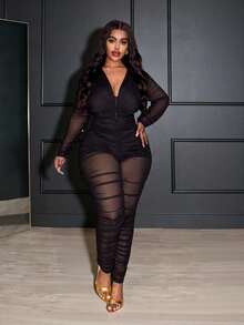 Slaydiva Hàng mới về Xuân/Hè, Quần áo nữ mùa thu, Quần áo nữ mùa đông, Trang phục lễ hội âm nhạc Halloween mới, Váy sinh nhật cho nữ, Trang phục hàng ngày, Cơ bản đa năng, Thường ngày, Kỳ nghỉ, Du lịch biển, Bãi biển, Tắm nắng, Xu hướng thịnh hành, Áo len dài tay màu đen trơn xếp ly dành cho nữ, Quần dài ôm gợi cảm, Áo liền quần cỡ lớn. - màu đen - Xem 7