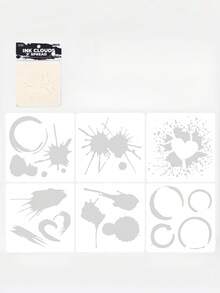 1Set Of 4pcs Ink Falling Into The Mortal World PET Painting Template, Hollow Template, Oil Pastel Newspaper Template, Hollow Painting - Mo Luo Fan Chen - View 7