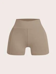 SHEIN EZwear New Spring/Summer Knitted Women Khaki Sports & Casual Multi-Piece Outdoor Suit Nude Two Piece Set Two Piece Set Curve Tights Two Piece Set Women Beige Two Piece Set Legging Two Piece Set - Khaki - View 7