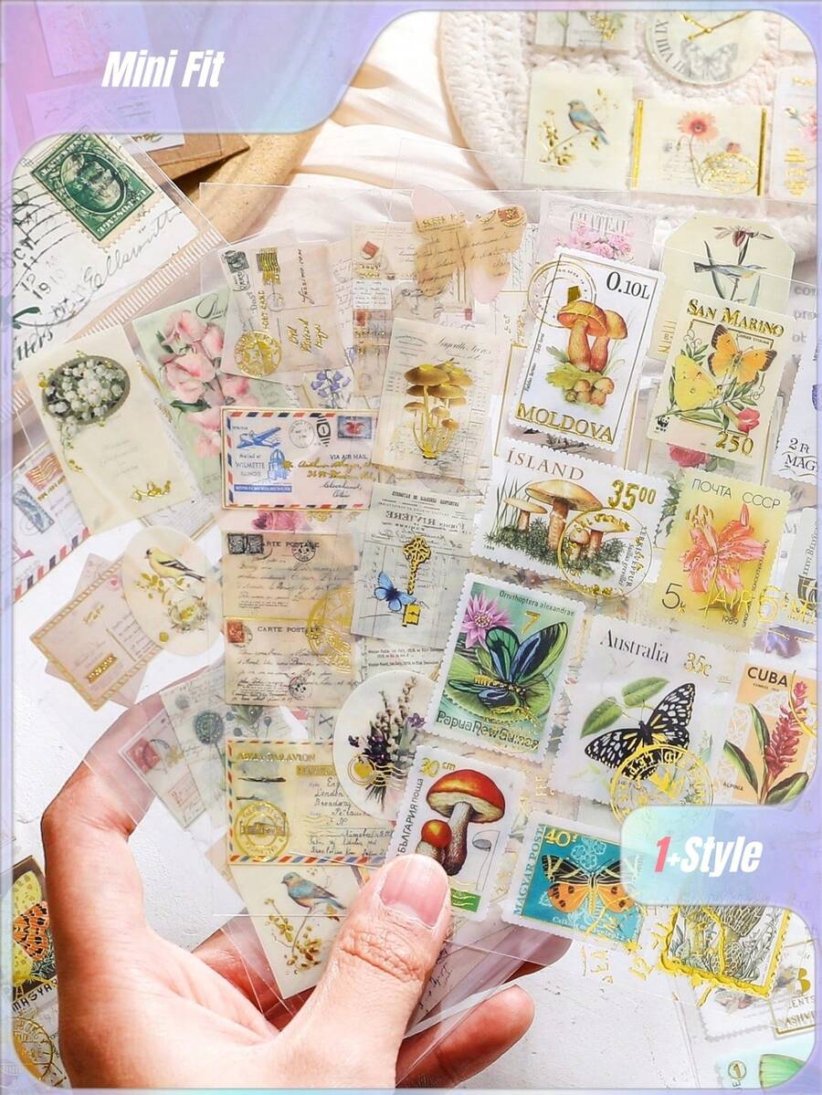 1 Set Of 4 Pcs"Golden Years" Gold Foil Stickers, Cute 2 Packs, Children's Journal Stickers, Retro Material Wholesale - Jinse Times - View 1