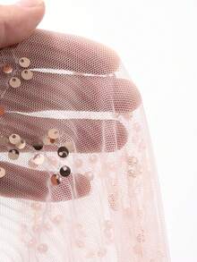 DAZY Đầm slip tay ngắn xếp ly họa tiết hoa nhí, đầm công sở thanh lịch cổ vuông. - Hồng - Xem 8