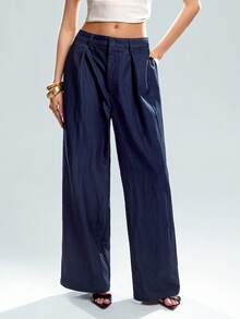 Avantive 春季/夏季/秋季/返校季/乡村音乐会/外出/生日/休闲/千禧年/2000年代/90年代/性感/西部牛仔女装/夜店/办公室/复古/紧身/锐舞音乐节/优雅/老钱/街头服饰/度假/乡村音乐会/工作/端庄/春假/单身派对/基础款/毕业/狂欢节/情人节/女士情人节/狂欢节服装/海滩/深蓝色阔腿裤 - 藍色 - 查看 6