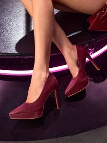 CUCCOO LuxiPop 女士高跟鞋 - 酒紅色皮面 - 查看 3