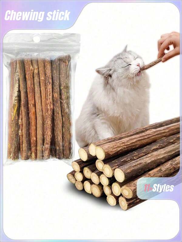 Palo para limpieza de dientes de gato - Sabor a menta y pescado, juguete para masticar para el cuidado dental de gatos