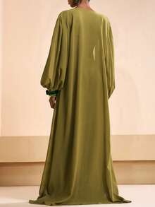 Zivah 2026 度假休闲沙滩优雅和服罩衫及阔腿裤套装 - 綠色 - 查看 2