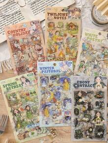 一套6张趣味十足的防水贴纸，适用于日记本、人物贴纸、宠物日记等。 - 彩色 - 查看 10