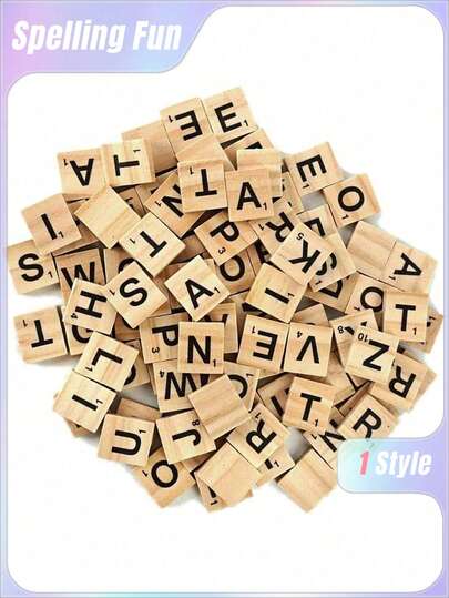 100 piezas Bloques de alfabeto de madera Caja de regalo DIY Decoración y juego de ortografía de letras, Día de San Valentín, Boda de San Valentín, Decoración de cumpleaños Boda Decoración de habitación Artículos, Útiles escolares, Regreso a clases, Halloween, Navidad