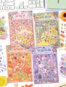 1 Set Of 4 Pcs Miniature Scenery Stickers For Witch's Part-Time Job - DIY Stickers And 3D Stickers - Witch part-time job - View 3