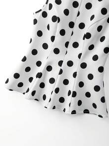 Franclia Women's Sexy Elegant Polka Dot Print Camisole, Suitable For Spring/Summer Outfits - Black and White - View 7