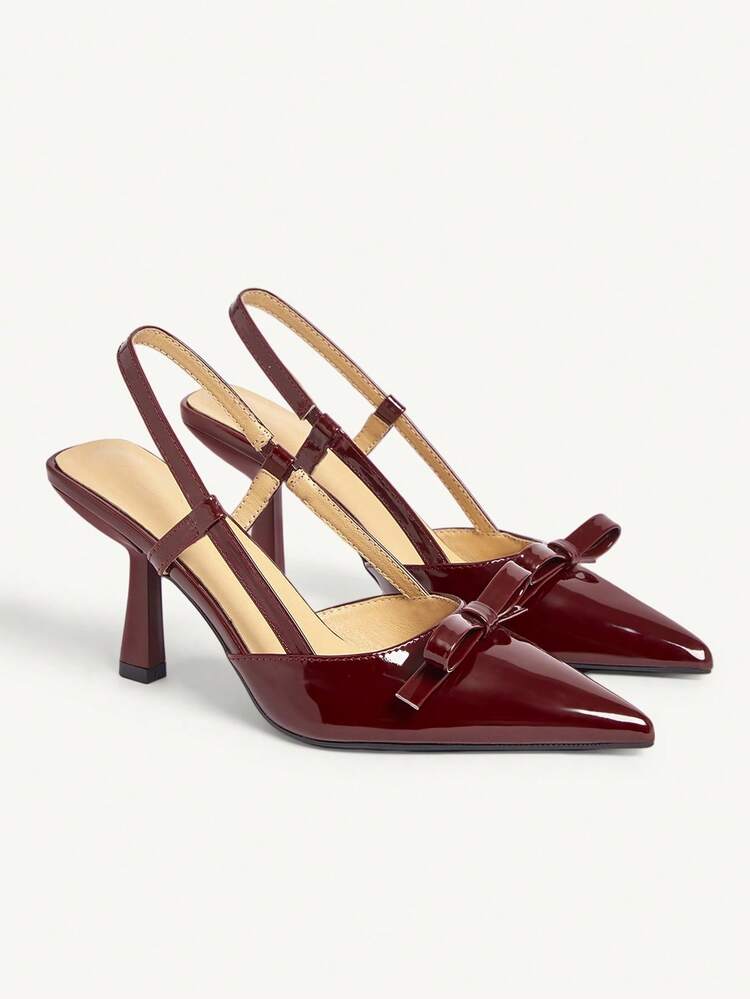 CUCCOO CHICEST Tacones altos de moda versátiles de uso diario con decoración de lazo y punta puntiaguda para mujer
