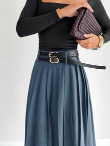 ura, estilo "Old Money" para mujer, elegante para ocasiones formales, casuales y laborales, adecuada para ir al trabajo, salir o diario, una prenda imprescindible para el otoño y el invierno - Azul - Ver 5