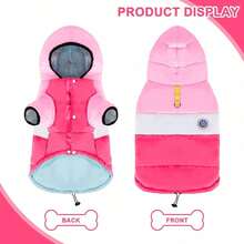 2-Leg Warm Hooded Sweater Jacket For Dogs, Comfortable Pet Clothes For Cold Weather, Cute Dog Outfit, Fashionable Small Dog Winter Coat With Hood - Multicolor - View 21