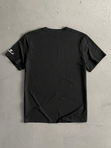 StoneGrade 男士休闲简约印花圆领短袖T恤 - 黑色 - 查看 2