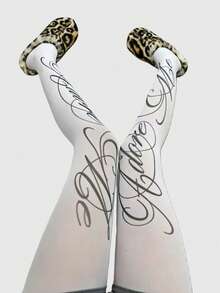 ROMWE Anime 女士紧身裤 - 奶白色 - 查看 3