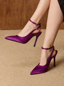 MOTF 女士尖头踝带高跟鞋 - 紫色 - 查看 1