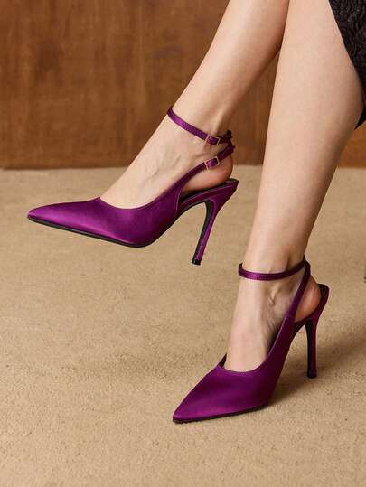 MOTF 女性用 ポインテッドトゥ アンクルストラップ パンプス