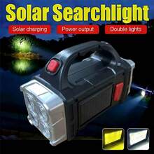 Super Bright Solar Powered Flashlight With USB Rechargeable & Waterproof Features, LED Light With COB Handle, Portable For Exploration, Camping And Patrol - Black - View 1