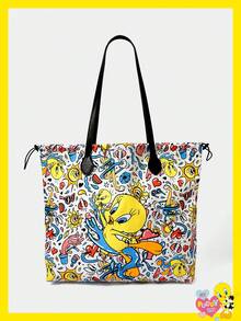 LOONEY TUNES X SHEIN Women's Cartoon Printed Pattern Convenient Handbag - cartoon - View 1