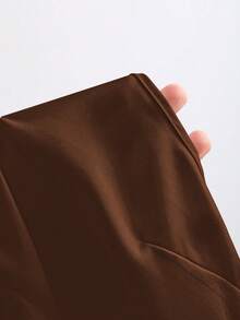 Sweetra Backless Tie Strap Sleeveless Minimalist Design Summer Camisole - Brown - View 6