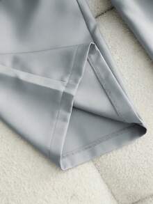 Franclia Petite 女士纯色褶裥阔腿宽松休闲裤 - 淺灰色 - 查看 5