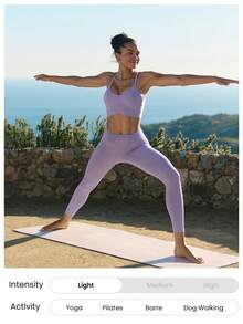 GLOWMODE Collection 24" FeatherFit™ Easy Love Buttery-Soft Sweat-Wicking Stretchy Pleated Leggings Low Impact Yoga Pilates Studio Gym Daily Active Wear - Purple - View 6