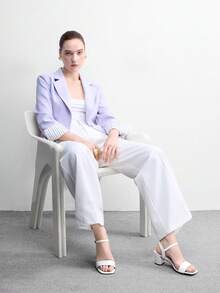 CUCCOO BIZCHIC Sandalias de tacón medio con punta cuadrada, elegantes, casuales y cómodas, de estilo slip-on para mujeres, adecuadas para el lugar de trabajo, el trayecto, citas, ocasiones formales y fiestas - Beis - Ver 6