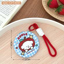 1Pc Original Cute Cartoon Folding Mirror - Portable Compact HD Touch-Up Mirror For Girls With Lanyard - Multicolor - View 8