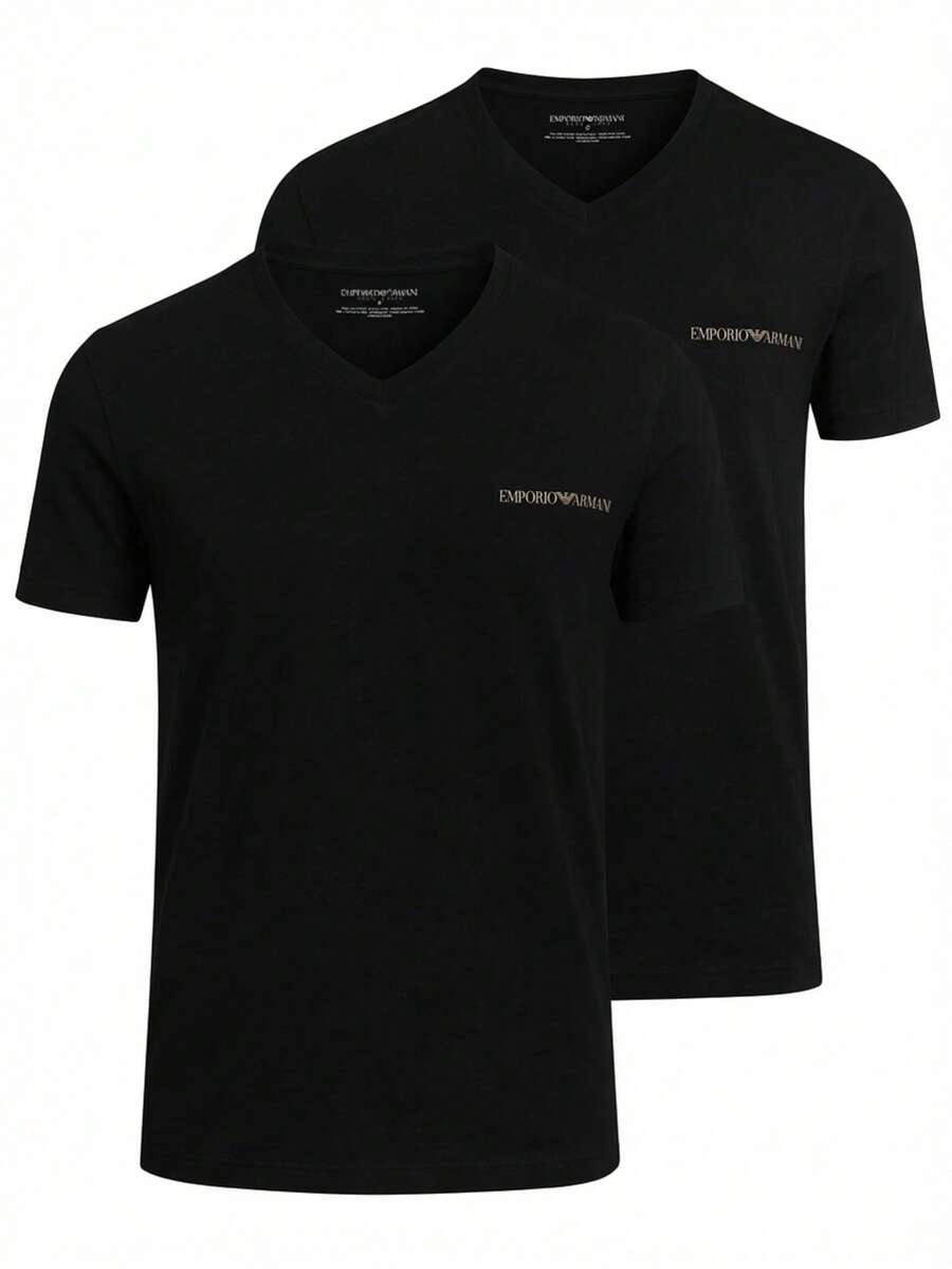 Men's T-Shirt 2 Pack White - Black and Black - View 1