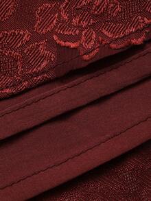 Dazy-Less Women's Elegant Round Neck Bell Sleeve Dress - Redwood - View 8