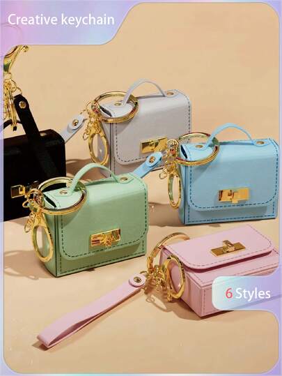 创意混搭包包挂饰 - 6 款不同风格的钥匙扣套装，可用于装饰您的钱包和背包