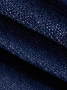 GlowEve Shorts Denim Vintage com Cintura Elástica e Cordão, Moda de Verão - Azul - Visão 7