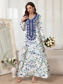 Al Najma Women Arabian Style Casual Dress, Minimalist Fashion For Everyday Wear,Modest - White - View 1