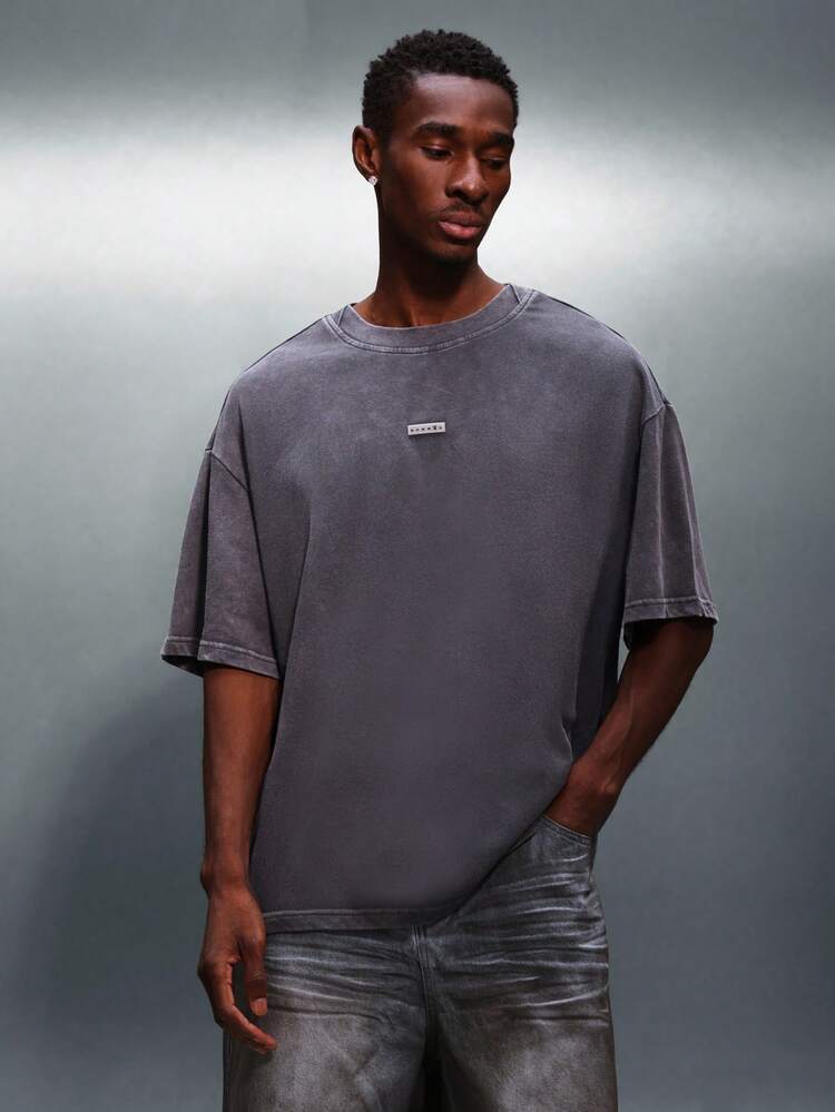 PLAYBOY X SUMWON Boxy Fit Crew Neck Tee With Chest Logo