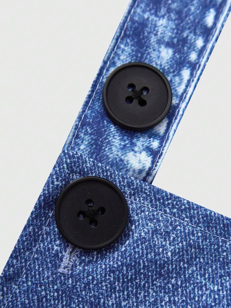 SHEIN Peto de punto con estampado de estrellas para niñas preadolescentes, de moda para volver al colegio, conjunto personalizado para primavera, verano y otoño - Neblina azul - Añade 4