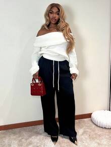 Mariisbox 露肩灯笼袖套头衫，Y2K 90年代风格，休闲可爱，适合春夏、机场、度假、秋季、返校、秋冬日常穿着，圣诞节、感恩节皆宜，时尚百搭。 - 奶油色 - 查看 6